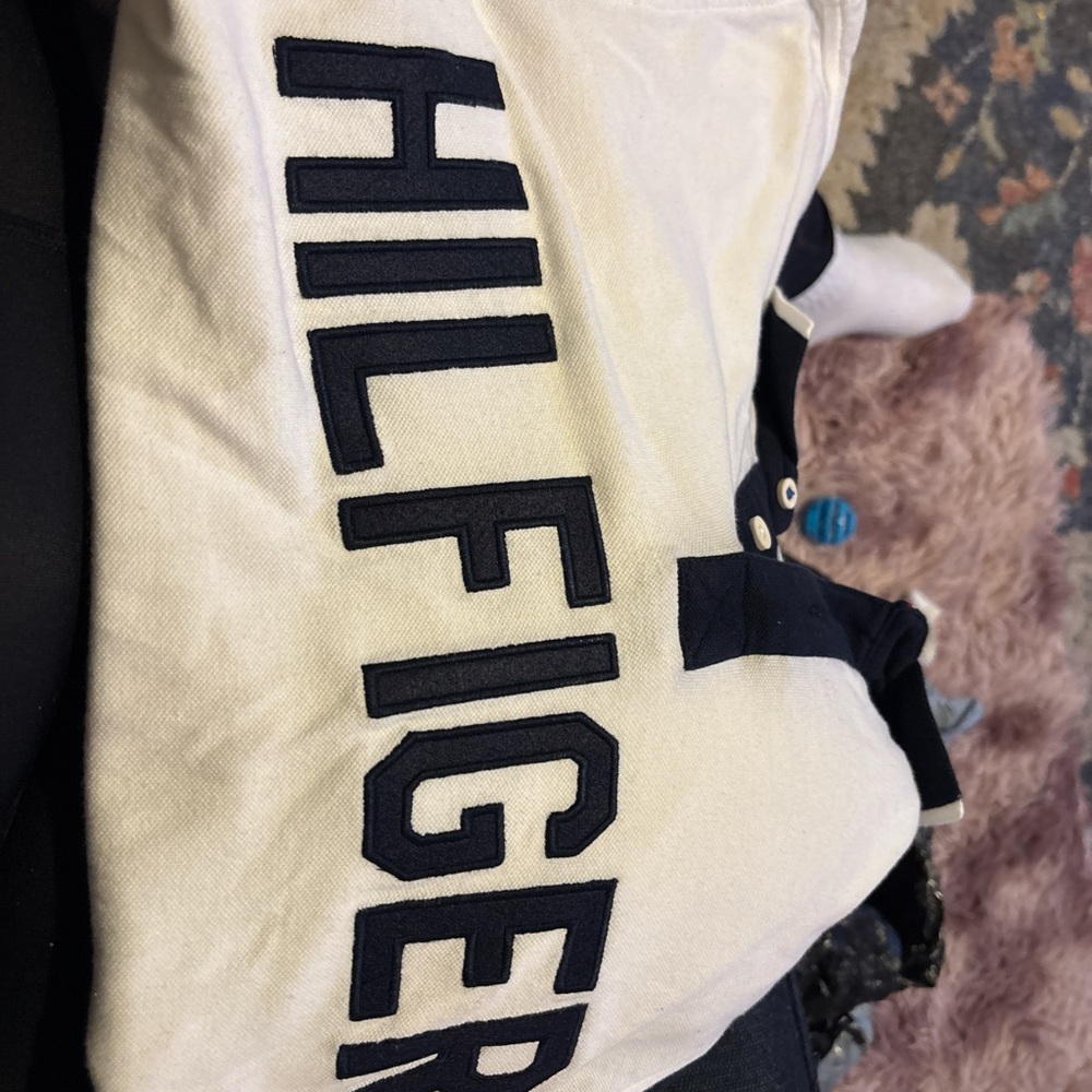 Tommy Hilfiger Cream and Black Polo Shirt